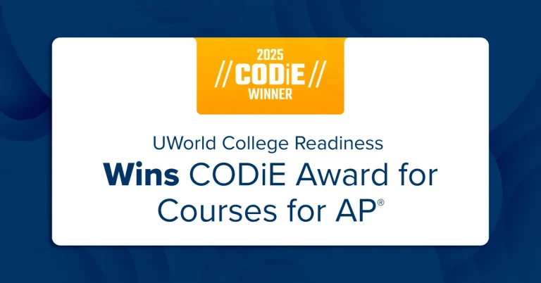 UWorld College Readiness Wins CODiE Award for Courses for AP®